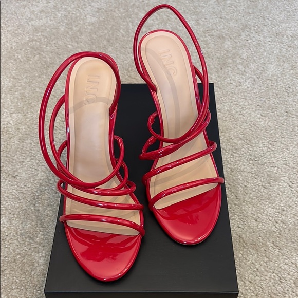 NWT INC International Concepts Red Strappy Ginny Stiletto Sandals Heels - Size 9 - Picture 1 of 7